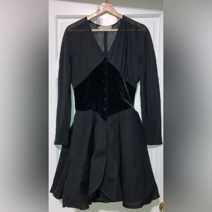 Chiara Boni Vintage Black Velvet and Crinoline Lined Dress 44 (fits like 4)